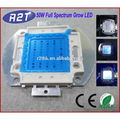 Excellent heatsink Superbrightness 7700lm Square Copper Base High Power Led chip 70W grow light cob